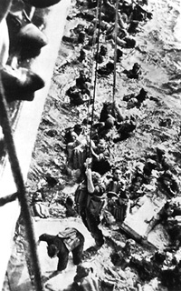 May 27th 1941: Survivors of the Bismarck getting rescued by HMS Dorsetshire